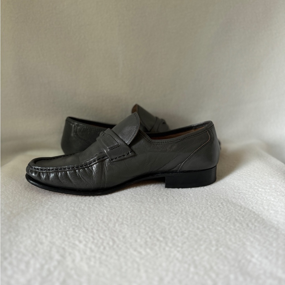 Freeman Size 7 1/2 Gray Leather Mens Dress Shoes - Picture 5 of 16